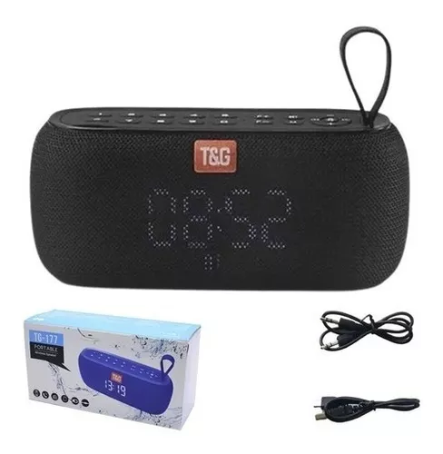 PARLANTE BLUETOOH RADIO FM RELOJ  T&G-177